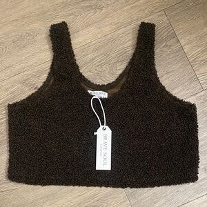 NWT Brave Soul Women's Textured Brown Crop Top